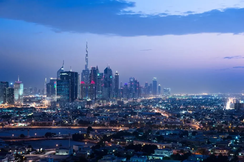 Skyline View from Majestic City Retreat Hotel in Dubai