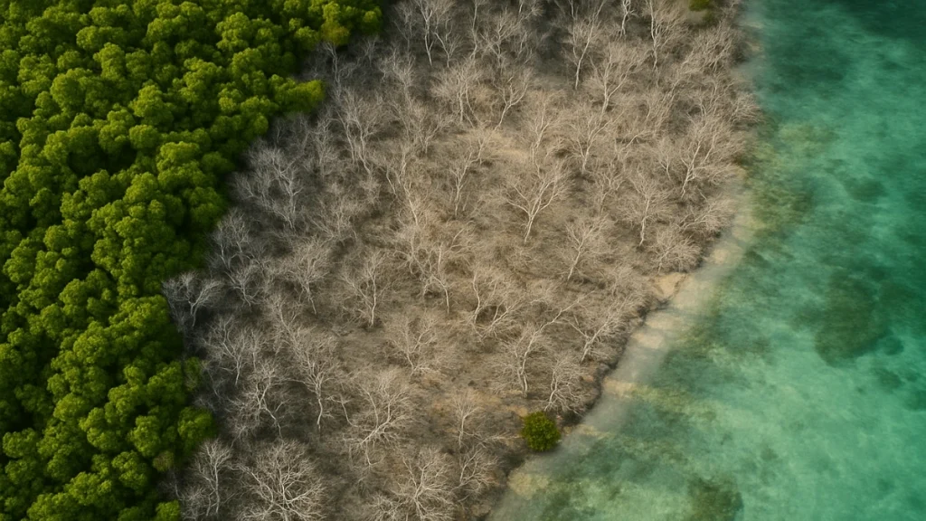Enviromental impact in these greenery nature of Maldives